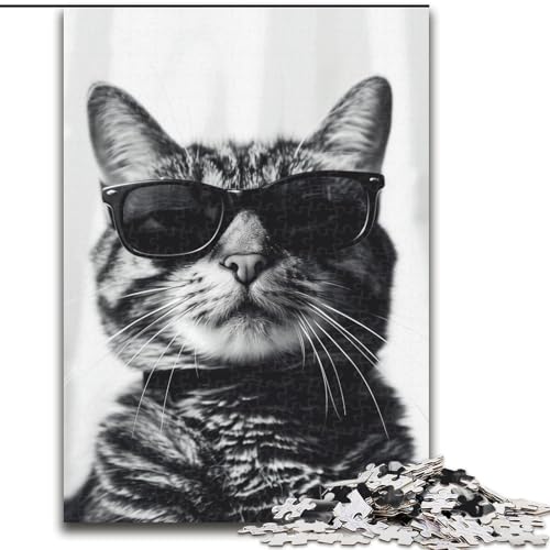 Puzzle für Erwachsene, 1000 Puzzles, Katze, Dekomprimierendes intellektuelles Lernspielzeug, Geburtstagsgeschenk, Geschenke (Größe 26x38cm) von MrChunlong