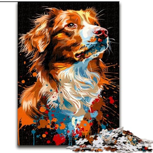 Puzzle für Erwachsene, 1000 Puzzles mit dem Hund Nova Scotia Duck Tolling Retriever aus Holz, fördert die Hand-Auge-Koordination, 1000 Teile(50x75cm) von MrChunlong