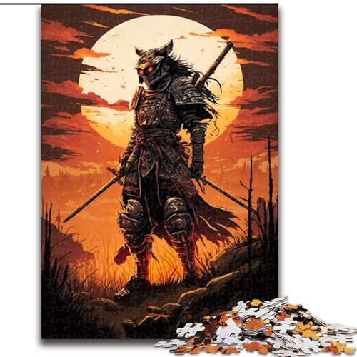 Puzzle für Erwachsene, 1000 Samurai im Sonnenuntergang, aus Holz, Spielzeug, Geschenk, pädagogisches, intellektuelles, entspannendes Familienspiel, 50x75cm, für interaktives Familienspiel von MrChunlong