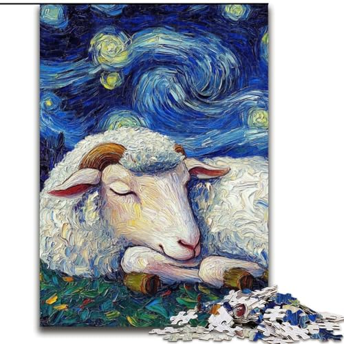 Puzzle für Erwachsene, 1000 Schafe, Nachthimmel, aus Holz, für Jugendliche ab 14 Jahren, Heimdekoration, 50x75cm, DIY-Kunstdekor von MrChunlong
