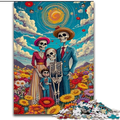 Puzzle für Erwachsene, 1000 Skelettfamilien, Denksportaufgabe zur Wanddekoration, einzigartige Geburtstags 14-Jährige (Größe 50x75cm) von MrChunlong