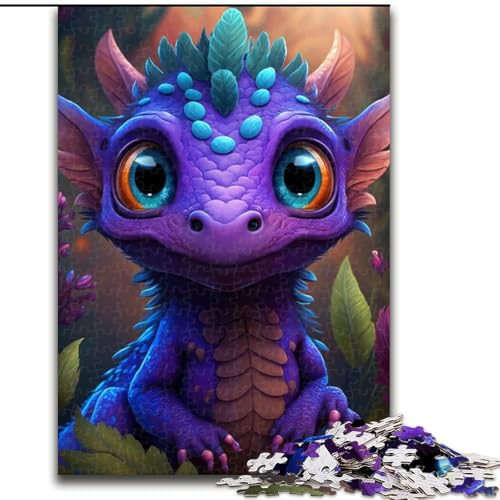 Puzzle für Erwachsene, 1000 Stück, lila Babydrache, aus Holz, Spielzeug, Geschenk, pädagogisches, intellektuelles, entspannendes Familienspiel, 50x75cm, für interaktives Familienspiel von MrChunlong