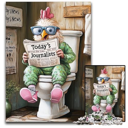 Puzzle für Erwachsene, 1000 Teile, „Rooster Go Toilet“, farbenfrohe Heimdekoration und interaktives Familienspiel, 50x75cm/19,68x29,52 Zoll Puzzle für Erwachsene, 1000 Teile, „Rooster Go Toilet“, farbenfrohe Heimdekoration und interaktives Familienspiel, 50x75cm/19,68x29,52 Zoll von MrChunlong