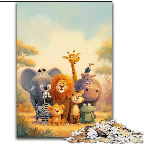 Puzzle für Erwachsene, 1000 Teile, Afrikanische Tierwelt, Lernspielzeug für Erwachsene, ganze Familie ab 14 Jahren (Größe 50x75cm) von MrChunlong
