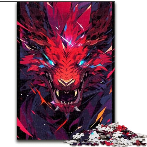 Puzzle für Erwachsene, 1000 Teile, Anime-Art-Drachen-Puzzle aus Holz, perfekt für Halloween, Weihnachten, Geburtstagsgeschenk, 1000 Teile(50x75cm) von MrChunlong