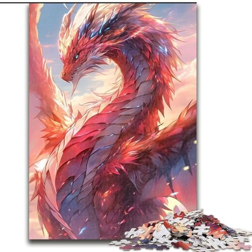 Puzzle für Erwachsene, 1000 Teile, Anime-Art-Drachen-Puzzle aus Pappe, Geburtstage, Weihnachten, Halloween, Thanksgiving, Ostern, 1000 Teile(26x38cm) von MrChunlong