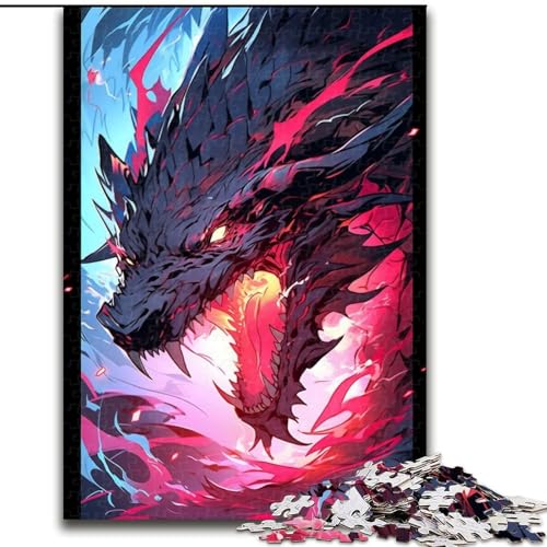 Puzzle für Erwachsene, 1000 Teile, Anime-Kunst, Drachen-Puzzle aus Holz, interaktives Familienspiel, Heimdekoration zum Selbermachen, anspruchsvolles Denksport-Geschenk, 1000 Teile(50x75cm) von MrChunlong