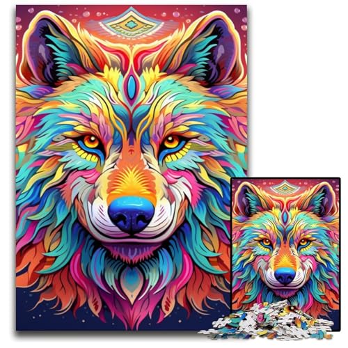 Puzzle für Erwachsene, 1000 Teile, Art Wolf, Puzzle für Erwachsene, hochschwieriges Denkspiel für Jugendliche, 50x75cm/19,68x29,52 Zoll Puzzle für Erwachsene, 1000 Teile, Art Wolf, Puzzle für Erwachsene, hochschwieriges Denkspiel für Jugendliche, 50x75cm/19,68x29,52 Zoll von MrChunlong