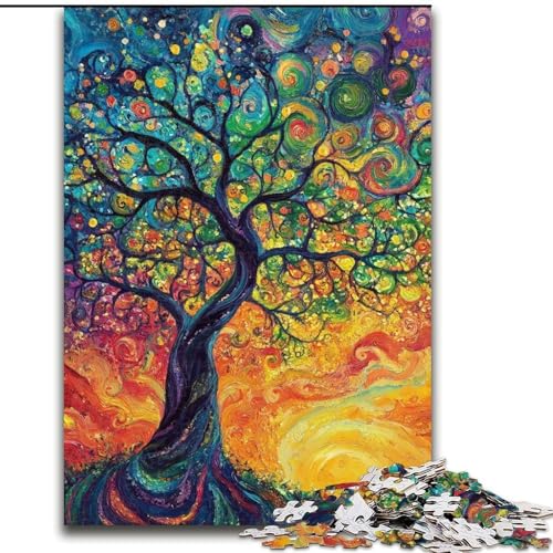 Puzzle für Erwachsene, 1000 Teile, Bäume im Herbst, anspruchsvolles Spiel und Familienspiel mit vollständig ineinandergreifenden, zufällig geformten Teilen (Größe 26x38cm) von MrChunlong