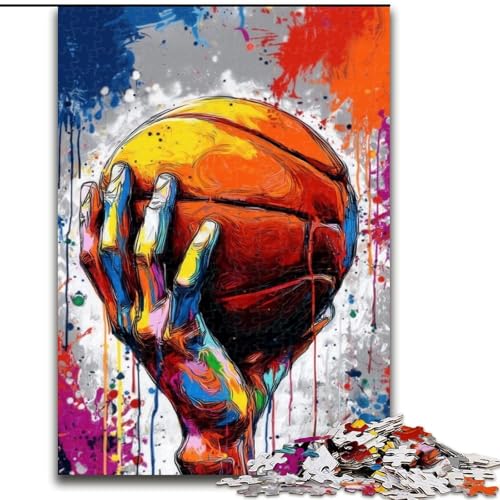 Puzzle für Erwachsene, 1000 Teile, Basketballsport, anspruchsvolles Spiel und Familienspiel mit vollständig ineinandergreifenden, zufällig geformten Teilen (Größe 26x38cm) von MrChunlong