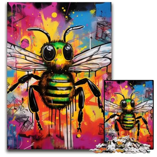 Puzzle für Erwachsene, 1000 Teile, Bienen-Graffiti-Kunst, Bunte Heimdekoration und interaktives Familienspiel, 50x75cm/19,68x29,52 Zoll Puzzle für Erwachsene, 1000 Teile, Bienen-Graffiti-Kunst, Bunte Heimdekoration und interaktives Familienspiel, 50x75cm/19,68x29,52 Zoll von MrChunlong