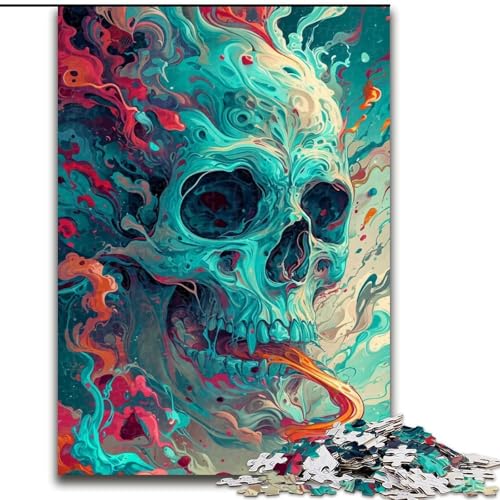 Puzzle für Erwachsene, 1000 Teile, Blauer Totenkopf aus Holz, lustiges Geschenk und Aktivität für zu Hause, 50x75cm, Geburtstagsparty für Männer und Frauen Puzzle für Erwachsene, 1000 Teile, Blauer Totenkopf aus Holz, lustiges Geschenk und Aktivität für zu Hause, 50x75cm, Geburtstagsparty für Männer und Frauen von MrChunlong