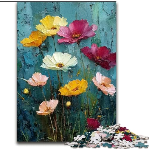 Puzzle für Erwachsene, 1000 Teile, Blumen-Ölgemälde, Familienunterhaltungsspielzeug, ganze Familie, ab 14 Jahren (Größe 26x38cm) von MrChunlong