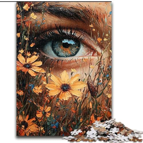 Puzzle für Erwachsene, 1000 Teile, Blumenaugen, hilft dem Gehirn, süchtig machendes Spielzeug zu trainieren, um Geduld zu fördern und das Gedächtnis zu verbessern (Größe 26x38cm) von MrChunlong