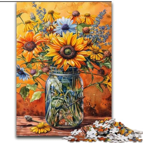 Puzzle für Erwachsene, 1000 Teile, Blumenkunst, Spiele, Spielzeug, Geschenk, einzigartige Geburtstags- und Geschenkideen für Kinder ab 14 Jahren (Größe 26x38cm) von MrChunlong