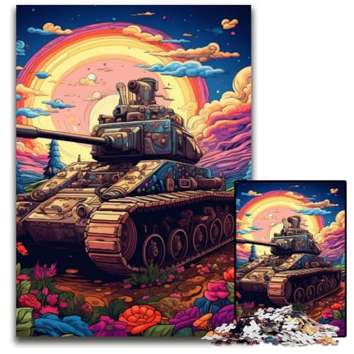 Puzzle für Erwachsene, 1000 Teile, Blumentank-Puzzle, farbenfrohe Heimdekoration und interaktives Familienspiel, 50x75cm/19,68x29,52 Zoll Puzzle für Erwachsene, 1000 Teile, Blumentank-Puzzle, farbenfrohe Heimdekoration und interaktives Familienspiel, 50x75cm/19,68x29,52 Zoll von MrChunlong