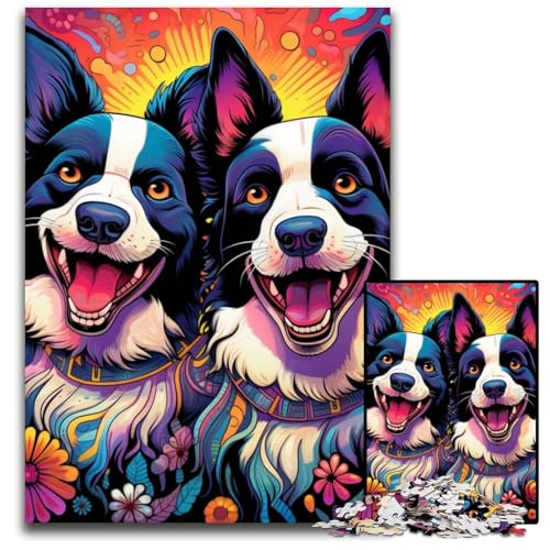 Puzzle für Erwachsene, 1000 Teile, Border Collie-Puzzle für Erwachsene, schwieriges Denkspiel für Jugendliche, 26x38cm/10,23x14,96 Zoll Puzzle für Erwachsene, 1000 Teile, Border Collie-Puzzle für Erwachsene, schwieriges Denkspiel für Jugendliche, 26x38cm/10,23x14,96 Zoll von MrChunlong