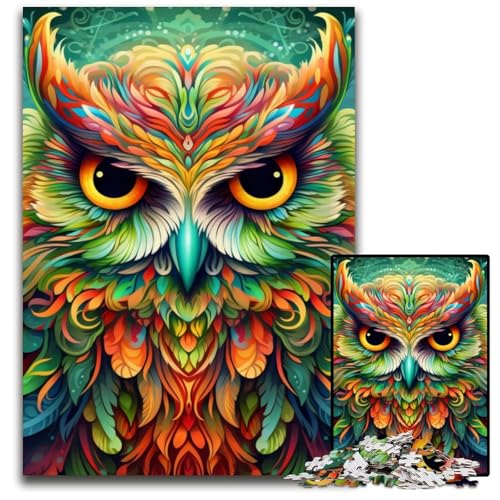 Puzzle für Erwachsene, 1000 Teile, Bunte Eulen, Puzzle für Erwachsene, hochschwieriges Denkspiel für Jugendliche, 50x75cm/19,68x29,52 Zoll Puzzle für Erwachsene, 1000 Teile, Bunte Eulen, Puzzle für Erwachsene, hochschwieriges Denkspiel für Jugendliche, 50x75cm/19,68x29,52 Zoll von MrChunlong