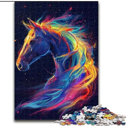 Puzzle für Erwachsene, 1000 Teile, Bunte Pferde, aus Holz, Kinder ab 14 Jahren, 50x75cm, anspruchsvolles Denkspiel – entspannendes Spielzeug für Teenager Puzzle für Erwachsene, 1000 Teile, Bunte Pferde, aus Holz, Kinder ab 14 Jahren, 50x75cm, anspruchsvolles Denkspiel – entspannendes Spielzeug für Teenager von MrChunlong