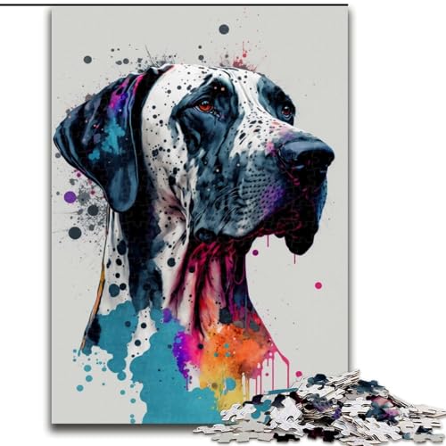 Puzzle für Erwachsene, 1000 Teile, Bunter Beagle aus Holz, Spielzeug, Geschenk, pädagogisches, intellektuelles, entspannendes Familienspiel, 50x75cm, für interaktives Familienspiel von MrChunlong