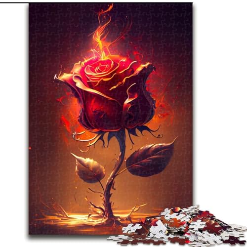 Puzzle für Erwachsene, 1000 Teile, Burning Rose, aus Pappe, perfekt für Halloween, Weihnachten, Geburtstagsgeschenk, 1000 Teile(26x38cm) von MrChunlong