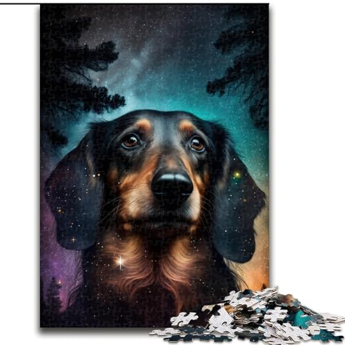 Puzzle für Erwachsene, 1000 Teile, Dackel, aus Holz, Kinder ab 14 Jahren, 50x75cm, anspruchsvolles Denkspiel – entspannendes Spielzeug für Teenager von MrChunlong