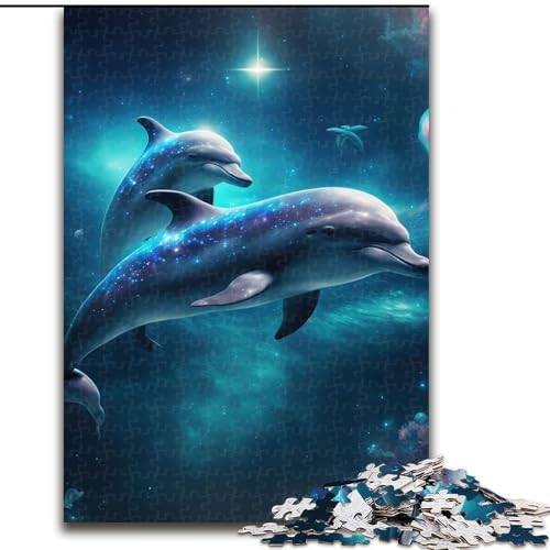 Puzzle für Erwachsene, 1000 Teile, Delfin-Weltraum-Puzzle aus Pappe, für Teenager und Familienspaß – DIY-Denkspiel als Geschenk, 1000 Teile(26x38cm) von MrChunlong
