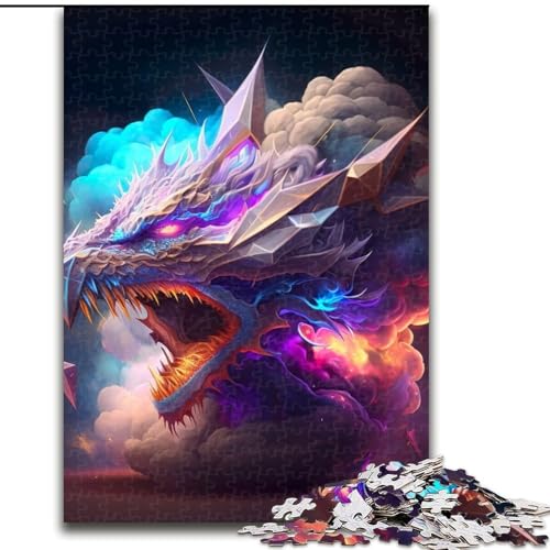 Puzzle für Erwachsene, 1000 Teile, Drache im Rauch, Puzzle aus Pappe, Geburtstage, Weihnachten, Halloween, Thanksgiving, Ostern, 1000 Teile(26x38cm) von MrChunlong