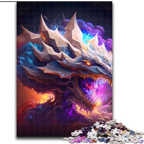 Puzzle für Erwachsene, 1000 Teile, Drache im Rauch V, aus Holz, Kinder ab 14 Jahren, 50x75cm, anspruchsvolles Denkspiel – entspannendes Spielzeug für Teenager von MrChunlong