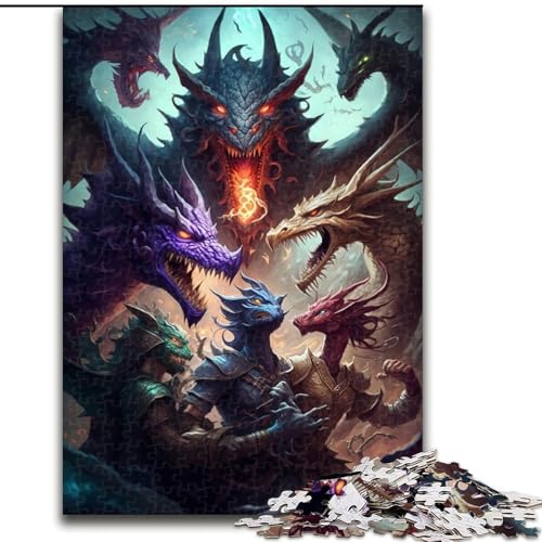 Puzzle für Erwachsene, 1000 Teile, Drachengruppe, aus Holz, Kinder ab 14 Jahren, 50x75cm, anspruchsvolles Denkspiel – entspannendes Spielzeug für Teenager Puzzle für Erwachsene, 1000 Teile, Drachengruppe, aus Holz, Kinder ab 14 Jahren, 50x75cm, anspruchsvolles Denkspiel – entspannendes Spielzeug für Teenager von MrChunlong