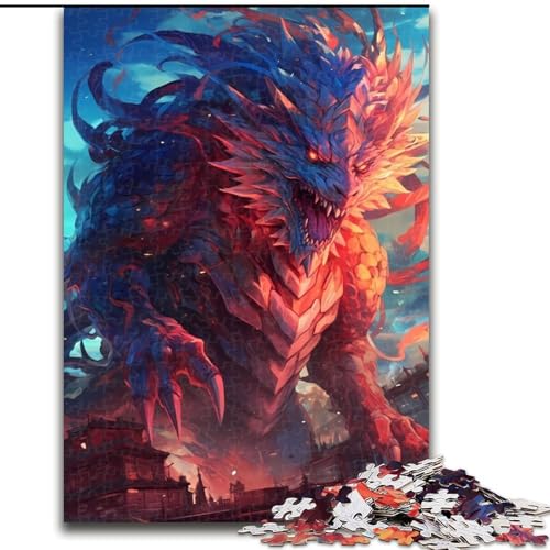 Puzzle für Erwachsene, 1000 Teile, Drachenmonster-Wut-Puzzle aus Holz, Geburtstage, Weihnachten, Halloween, Erntedankfest, Ostern, 1000 Teile(50x75cm) von MrChunlong