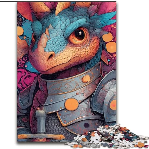 Puzzle für Erwachsene, 1000 Teile, Drachenreiter, anspruchsvolles Spiel und Familienspiel mit vollständig ineinandergreifenden, zufällig geformten Teilen (Größe 26x38cm) von MrChunlong