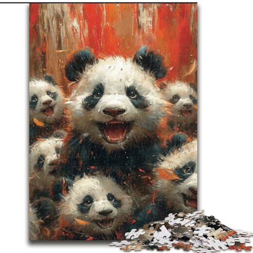 Puzzle für Erwachsene, 1000 Teile, Dschungelpanda, anspruchsvolles Spiel und Familienspiel mit vollständig ineinandergreifenden, zufällig geformten Teilen (Größe 50x75cm) von MrChunlong