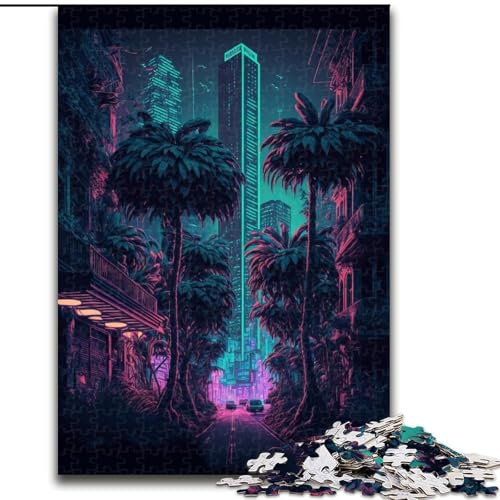 Puzzle für Erwachsene, 1000 Teile, Dschungelstadt-Puzzle aus Holz, Entwickelt Hand-Auge-Koordinationsfähigkeiten, 1000 Teile(50x75cm) von MrChunlong
