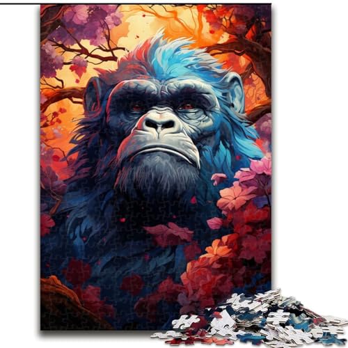 Puzzle für Erwachsene, 1000 Teile, EIN Gorilla in den Blumen, Puzzle aus Holz, pädagogische Aktivität zur Verbesserung kognitiver Fähigkeiten, 1000 Teile(50x75cm) von MrChunlong