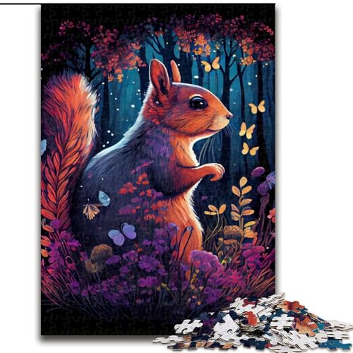 Puzzle für Erwachsene, 1000 Teile, Eichhörnchenwald, aus Holz, perfekte DIY-Kunstdekoration oder Geburtstagsgeschenk, 50x75cm, Spaß für die ganze Familie, Basteln, perfekt für Geburtstage, Feiertage von MrChunlong