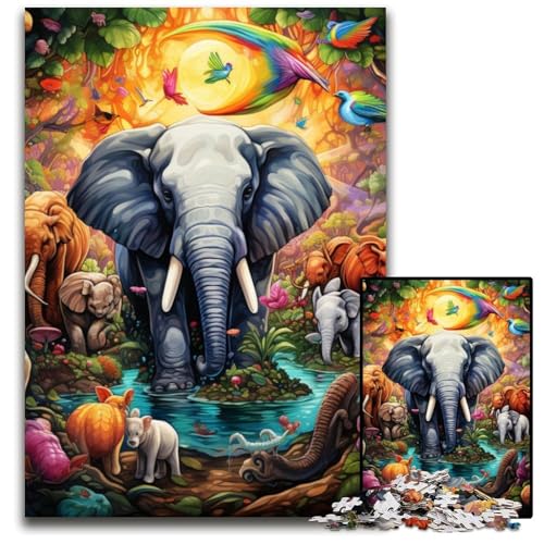 Puzzle für Erwachsene, 1000 Teile, Elefanten-Puzzle für Erwachsene, schwieriges Denkspiel für Jugendliche, 26x38cm/10,23x14,96 Zoll Puzzle für Erwachsene, 1000 Teile, Elefanten-Puzzle für Erwachsene, schwieriges Denkspiel für Jugendliche, 26x38cm/10,23x14,96 Zoll von MrChunlong