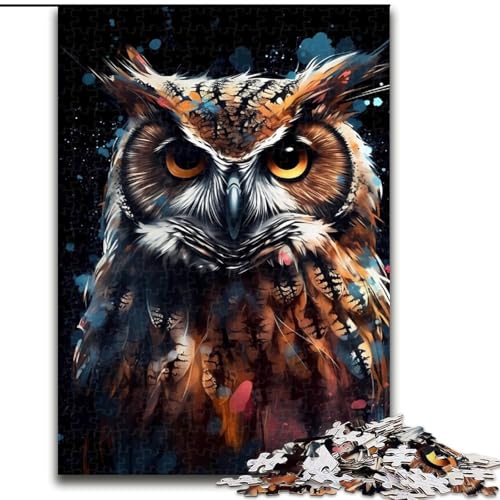 Puzzle für Erwachsene, 1000 Teile, Eulen-Digitalkunst aus Holz, hochschwieriges Denkspiel für Teenager, 50x75cm, für interaktives Familienspiel von MrChunlong