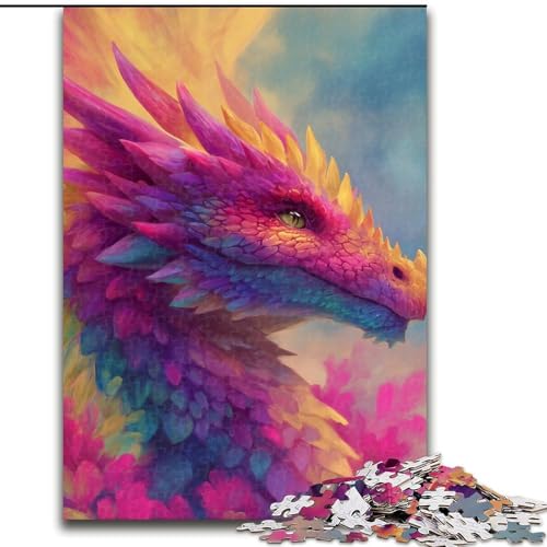 Puzzle für Erwachsene, 1000 Teile, Fantasy-Drache, Familienunterhaltungsspielzeug, ganze Familie, ab 14 Jahren (Größe 26x38cm) von MrChunlong