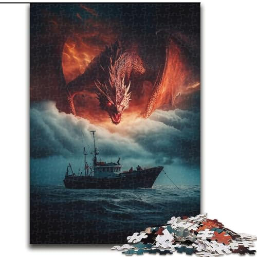 Puzzle für Erwachsene, 1000 Teile, Fantasy-Drache, anspruchsvolles Spiel und Familienspiel mit vollständig ineinandergreifenden, zufällig geformten Teilen (Größe 26x38cm) von MrChunlong