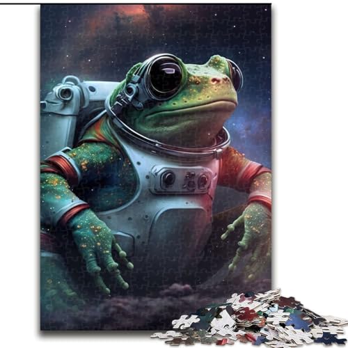 Puzzle für Erwachsene, 1000 Teile, Frosch-Weltraum-Astronauten-Puzzle aus Pappe, anspruchsvolles Denkspiel für Teenager und Familien, 1000 Teile(26x38cm) von MrChunlong