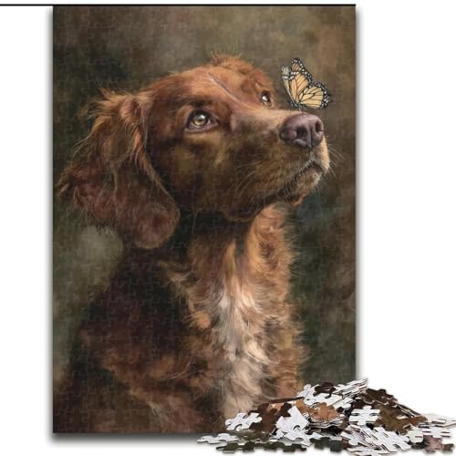 Puzzle für Erwachsene, 1000 Teile, Happy Dog, anspruchsvolles Spiel und Familienspiel mit vollständig ineinandergreifenden, zufällig geformten Teilen (Größe 50x75cm) von MrChunlong