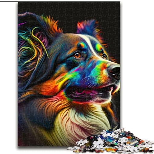 Puzzle für Erwachsene, 1000 Teile, Hund, Neontier, aus Holz, perfekte DIY-Kunstdekoration oder Geburtstagsgeschenk, 50x75cm, Spaß für die ganze Familie, Basteln, perfekt für Geburtstage, Feiertage von MrChunlong