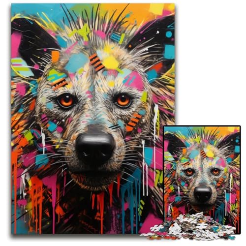 Puzzle für Erwachsene, 1000 Teile, Hyänen-Graffiti-Puzzle, farbenfrohe Heimdekoration und interaktives Familienspiel, 26x38cm/10,23x14,96 Zoll Puzzle für Erwachsene, 1000 Teile, Hyänen-Graffiti-Puzzle, farbenfrohe Heimdekoration und interaktives Familienspiel, 26x38cm/10,23x14,96 Zoll von MrChunlong