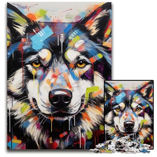 Puzzle für Erwachsene, 1000 Teile, Hyänen-Graffiti-Puzzle für Erwachsene, schwieriges Denkspiel für Jugendliche, 50x75cm/19,68x29,52 Zoll Puzzle für Erwachsene, 1000 Teile, Hyänen-Graffiti-Puzzle für Erwachsene, schwieriges Denkspiel für Jugendliche, 50x75cm/19,68x29,52 Zoll von MrChunlong