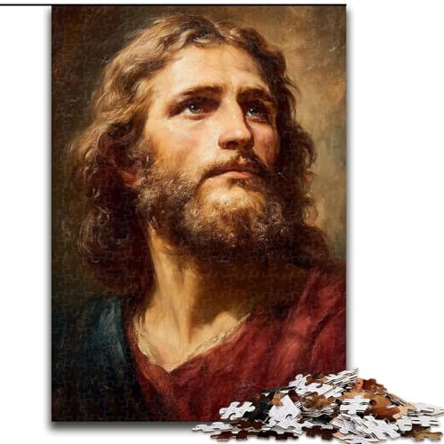 Puzzle für Erwachsene, 1000 Teile, Jesus, anspruchsvolles Spiel und Familienspiel mit vollständig ineinandergreifenden, zufällig geformten Teilen (Größe 50x75cm) von MrChunlong