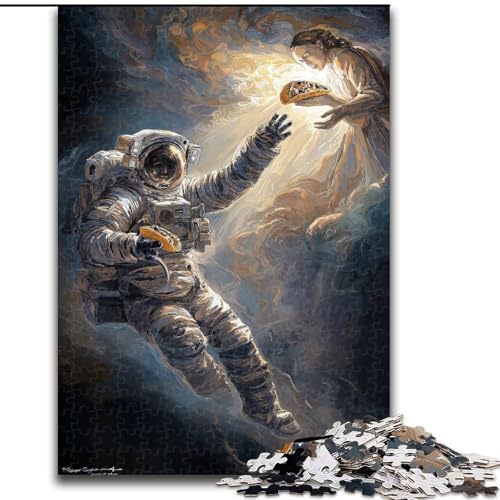 Puzzle für Erwachsene, 1000 Teile, Jesus und die Astronauten, anspruchsvolles Spiel und Familienspiel mit vollständig ineinandergreifenden, zufällig geformten Teilen (Größe 26x38cm) von MrChunlong