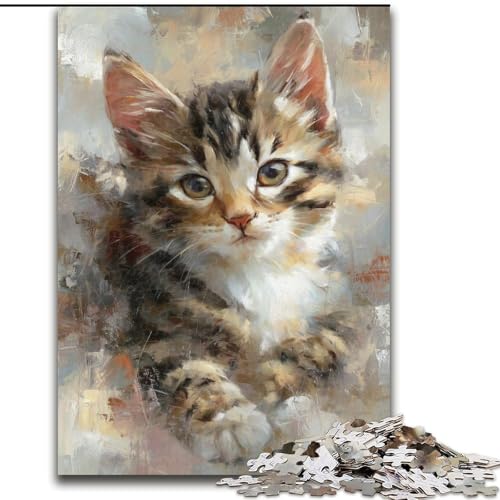 Puzzle für Erwachsene, 1000 Teile, Kätzchen, hilft dem Gehirn, süchtig machendes Spielzeug zu trainieren, um Geduld zu fördern und das Gedächtnis zu verbessern (Größe 26x38cm) von MrChunlong