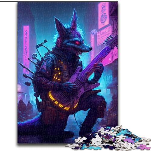 Puzzle für Erwachsene, 1000 Teile, Kaninchen, Gitarre, Tier, aus Holz, interaktives Familienspiel, geeignet für Kinder ab 14 Jahren, 50x75cm, für interaktives Familienspiel von MrChunlong