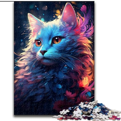 Puzzle für Erwachsene, 1000 Teile, Katze in den Blumen, aus Holz, hochschwieriges Denkspiel für Teenager, 50x75cm, für interaktives Familienspiel von MrChunlong